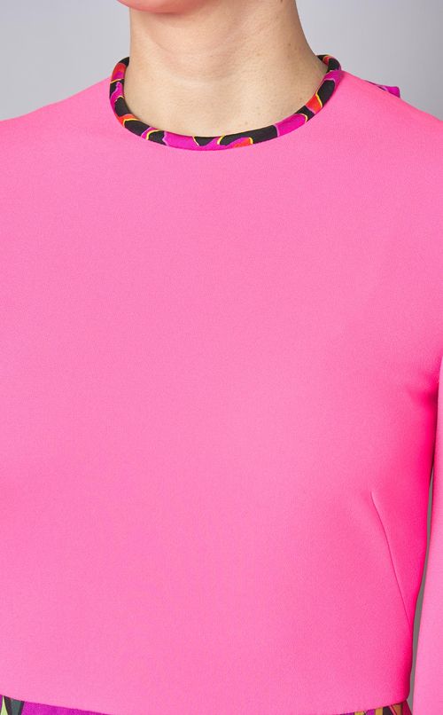 プリント切替ミニワンピース