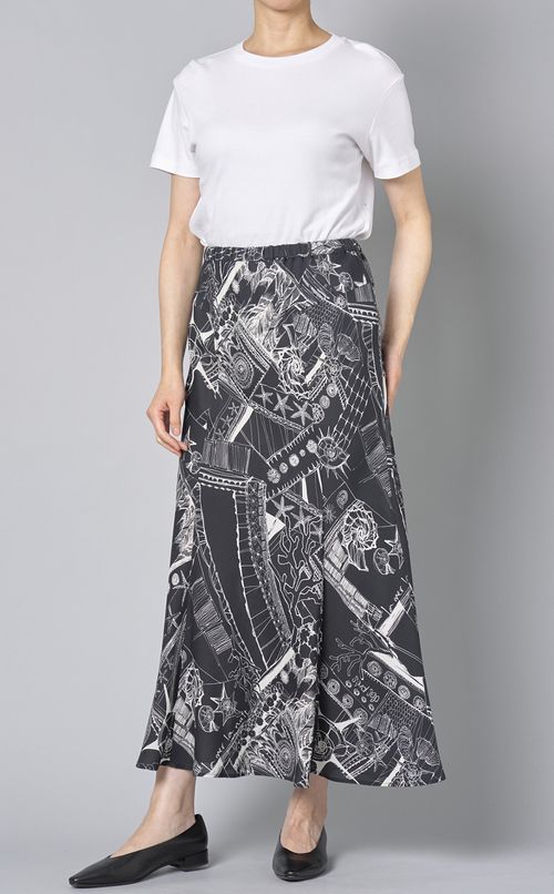 マリンプリントマーメイドスカート