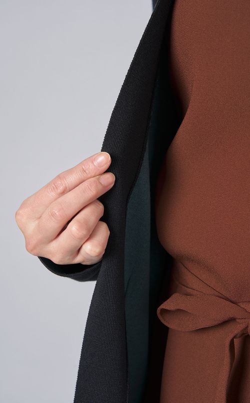 ウールシルクノーカラーカーディガン