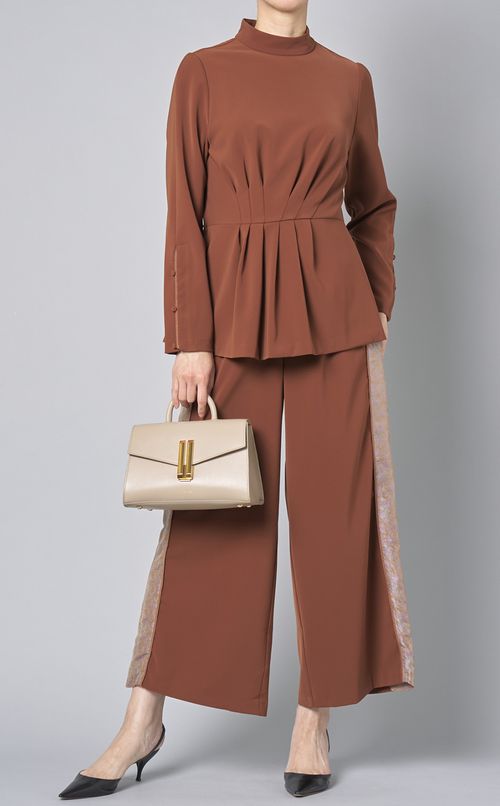 レース側章ワイドパンツ