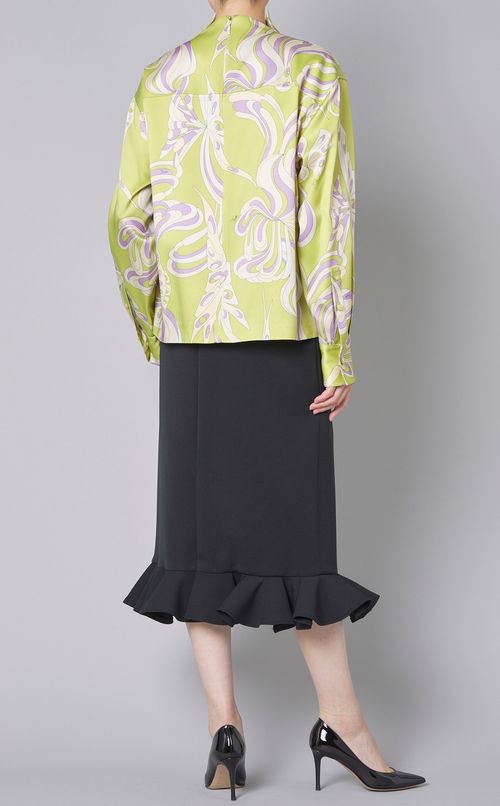 プリントフロントポケットブラウス