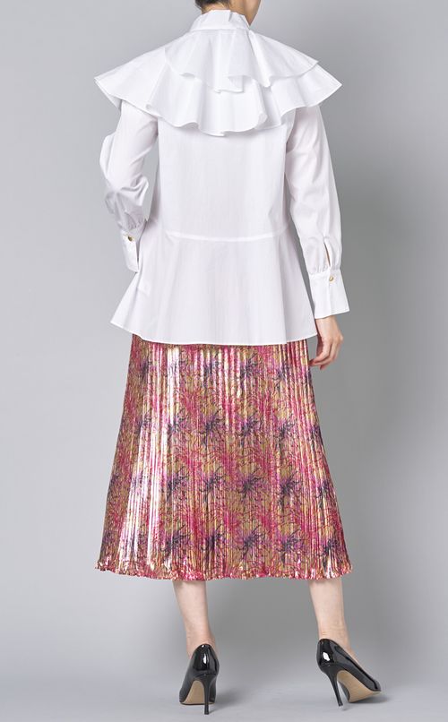 フリルカラーブラウス