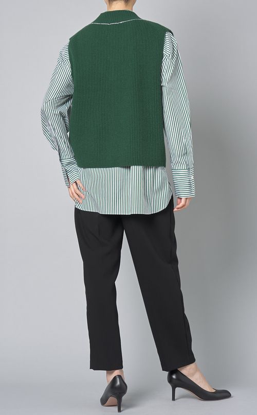 ニットベスト付スタンドカラーシャツ