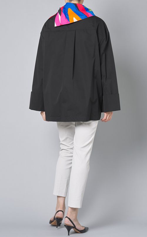 プリントネックプルオーバーブラウス