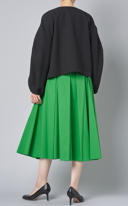 ボンディングノーカラータックジャケット