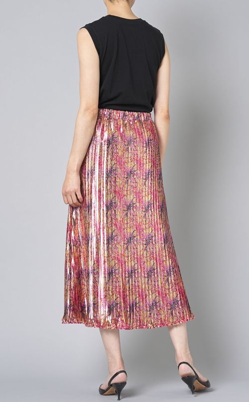 フラワープリントプリ一ツフレアスカート