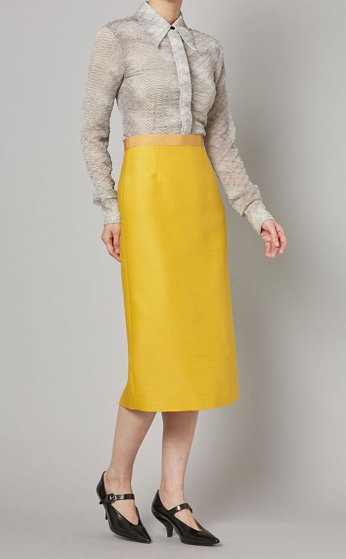 パイソンプリントシースルーブラウス