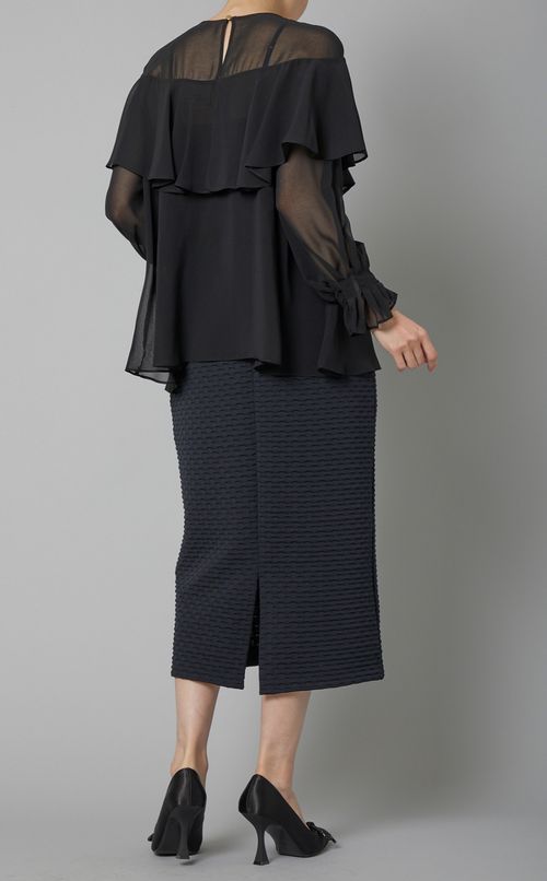 シフォンフリルブラウス