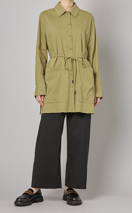 ストリングベルト付シャツジャケット