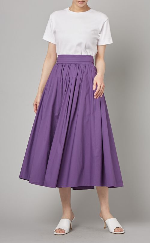 コットンストレッチギャザースカート