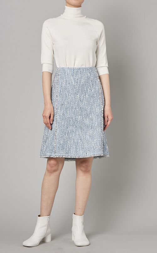 ツイードフリンジAラインスカート