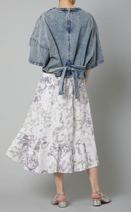 オーバーダイデニムショートトップス