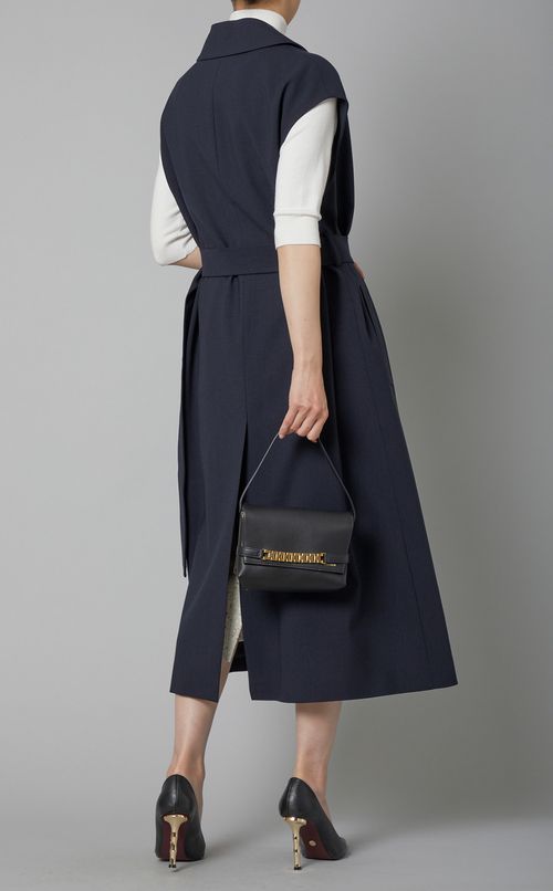 ベルト付オープンカラーロングジレ