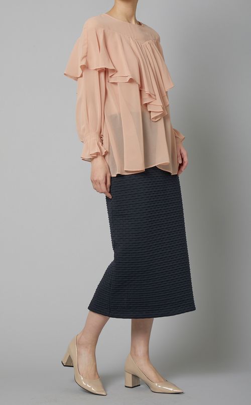 シフォンフリルブラウス