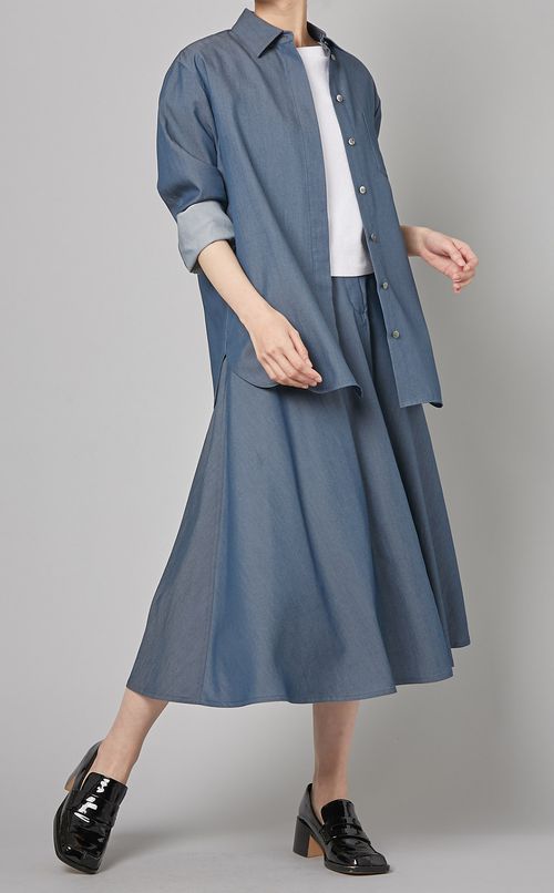 ライトツイルミディフレアスカート