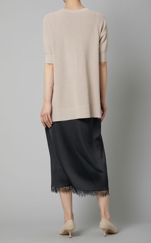 ハーフスリーブクルーネックニット