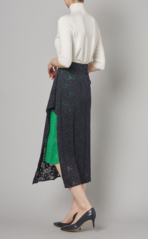 レースレイヤードペンシルスカート