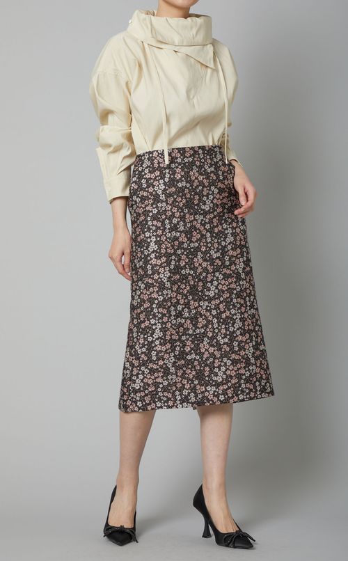 フラワージャガードタイトスカート