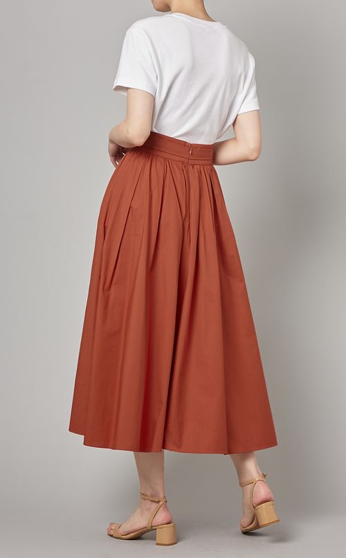 コットンストレッチギャザースカート