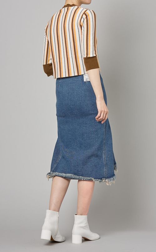 ストライプチャイナコンパクトカーディガン