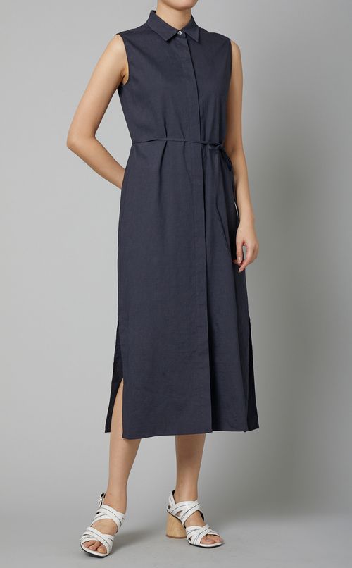 ノースリーブシャツワンピース