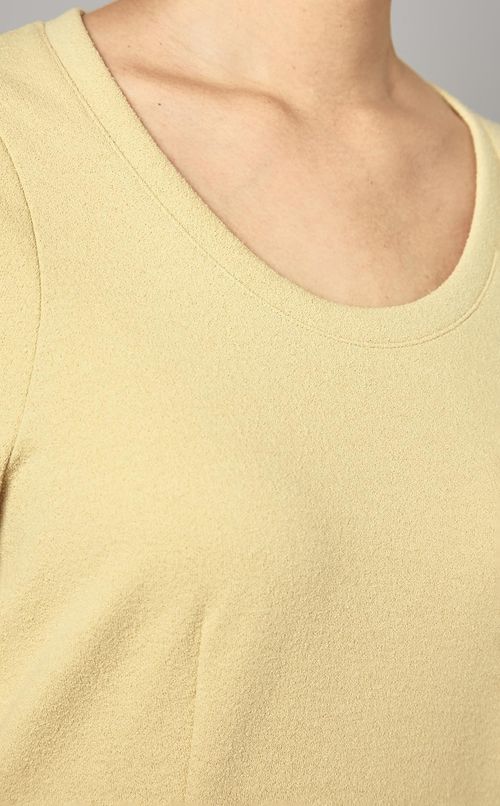 デザインスリーブUネックロングドレス