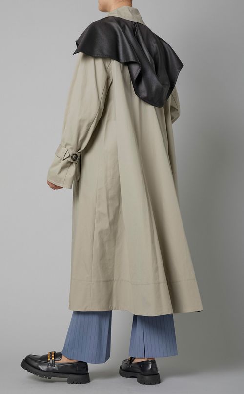 付け襟シングルステンカラーコート