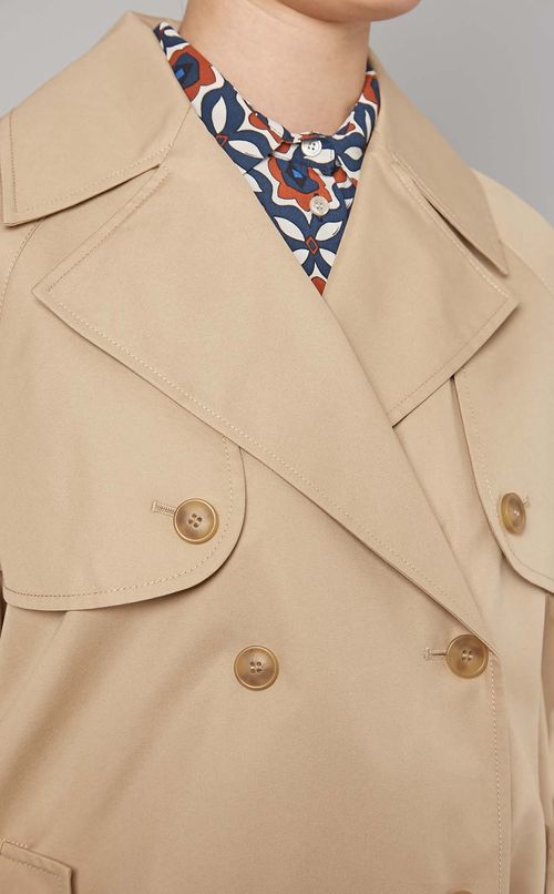 デザインスリーブショートトレンチコート