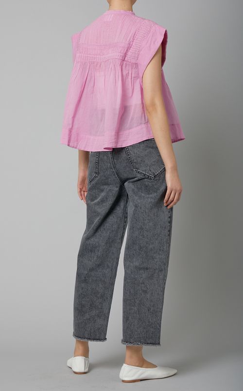 コットンピンタックノースリーブブラウス