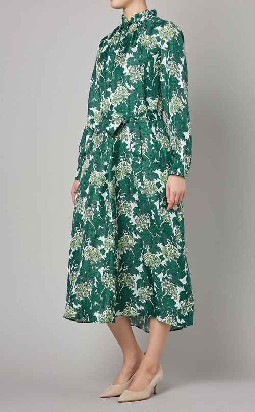 ガーデンプリントハイネックワンピース