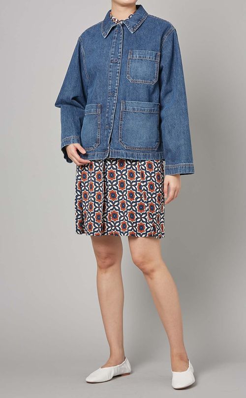 ジオメトリックプリントミニワンピース