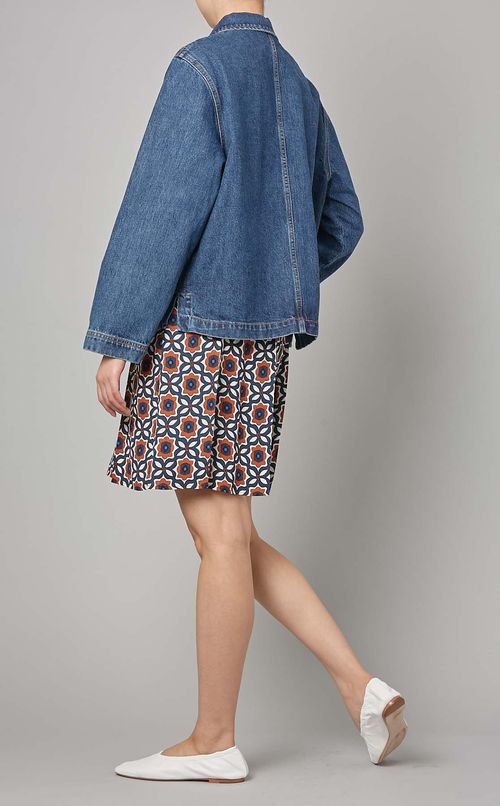 ウォッシュドデニムシングルカバーオール