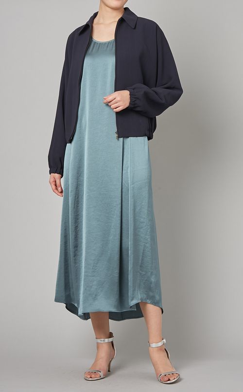 クラッシュサテンワンピース