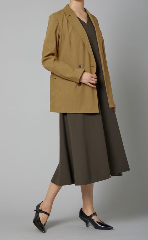 Vネックノースリーブワンピース