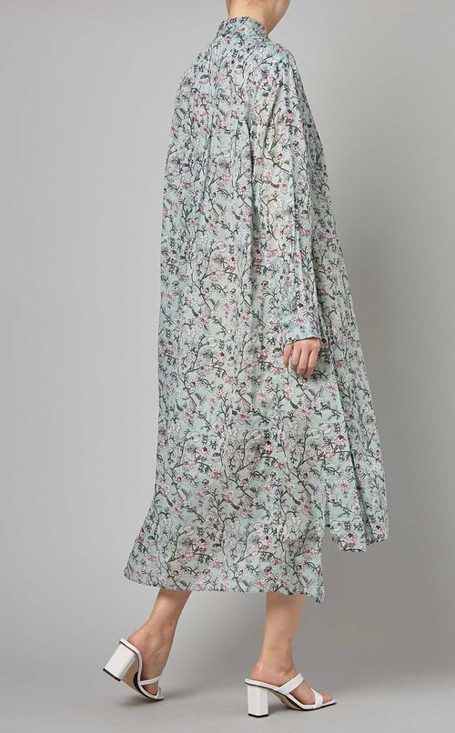 コットンプリントシャツワンピース