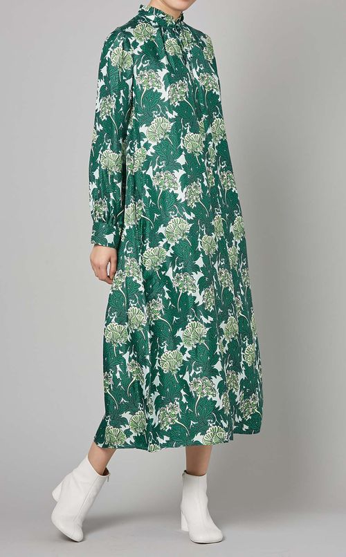 ガーデンプリントハイネックワンピース