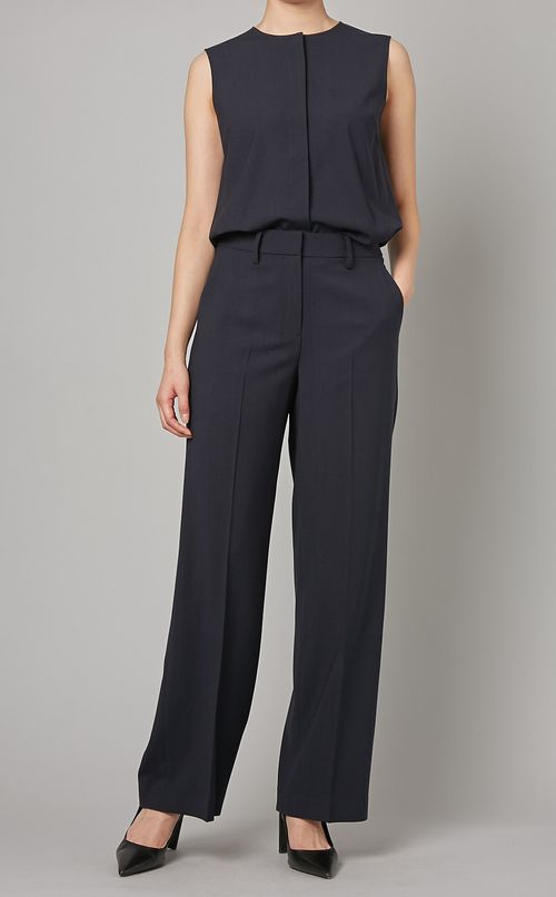 クルーネックワイドオールインワン