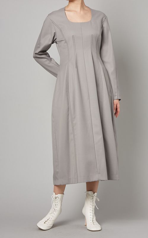 コントラストストレッチロングワンピース