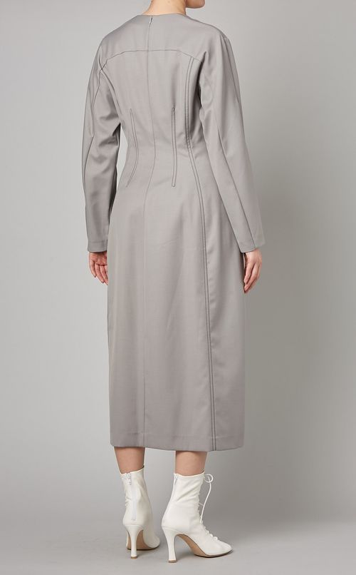 コントラストストレッチロングワンピース