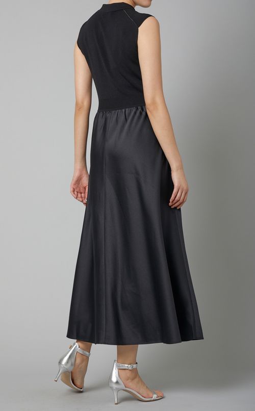 異素材コンビノースリーブワンピース