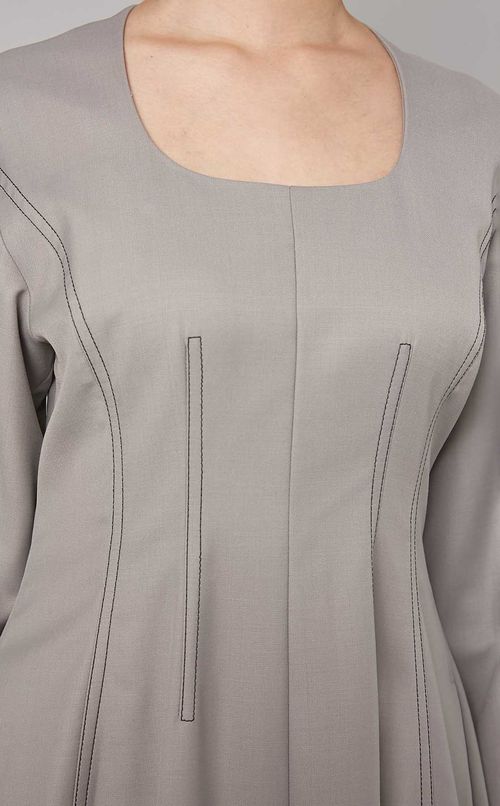 コントラストストレッチロングワンピース