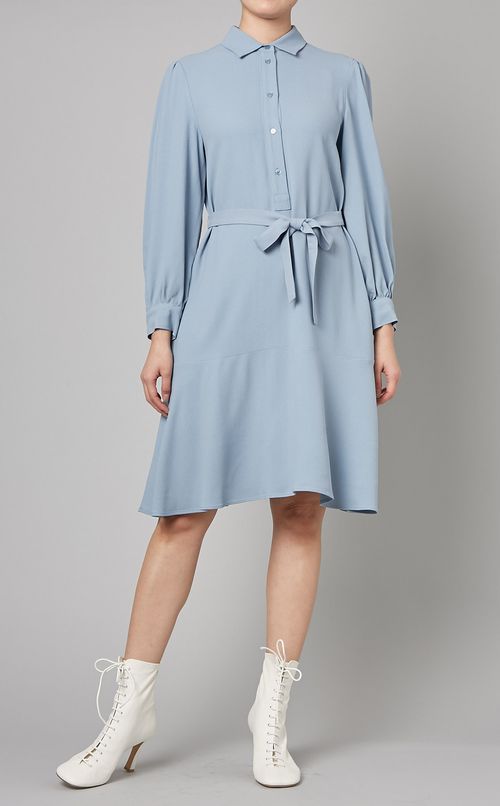 ウエストマークミディシャツワンピース