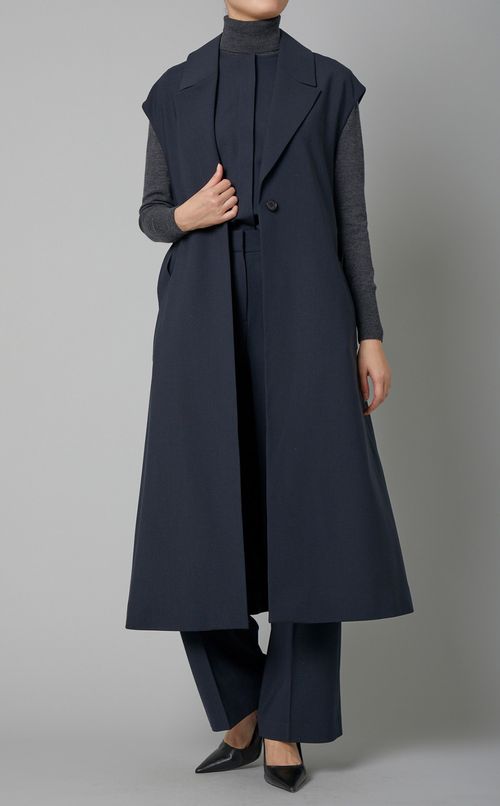 クルーネックワイドオールインワン