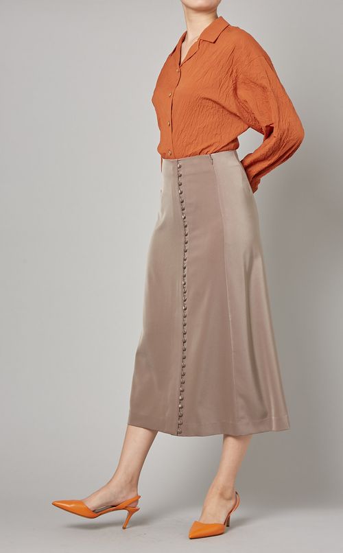 クリンクルオープンカラーブラウス