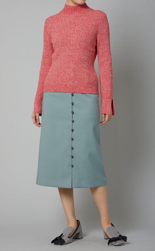 シルクコットンスリットスリーブニット