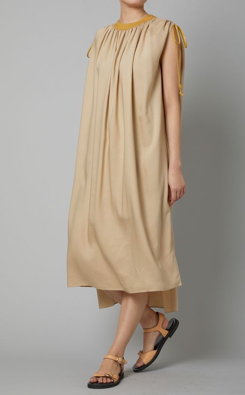 ギャザーディテールロングワンピース