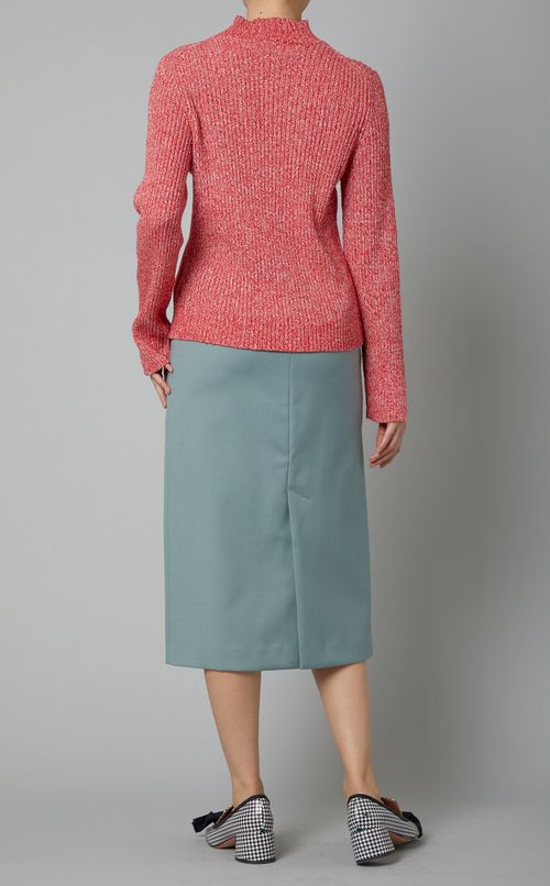 シルクコットンスリットスリーブニット