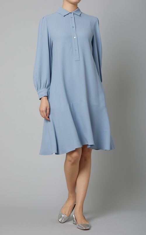 ウエストマークミディシャツワンピース