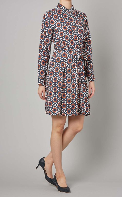 ジオメトリックプリントミニワンピース