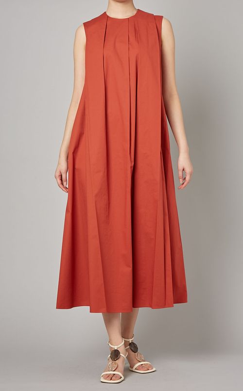 フロントタックノースリーブワンピース